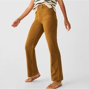 Faherty Women's Stretch Terry Wide Leg Pants In Bronze Brown Pants Size 29